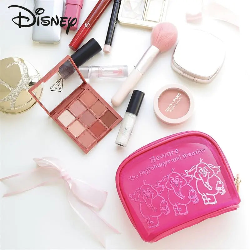 Disney winnie bear nova bolsa de maquiagem moda grande capacidade de armazenamento de cosméticos design personalizado bolsa transparente bordado